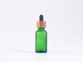 Grünglasflasche 30ml, mit Pipette Walnut